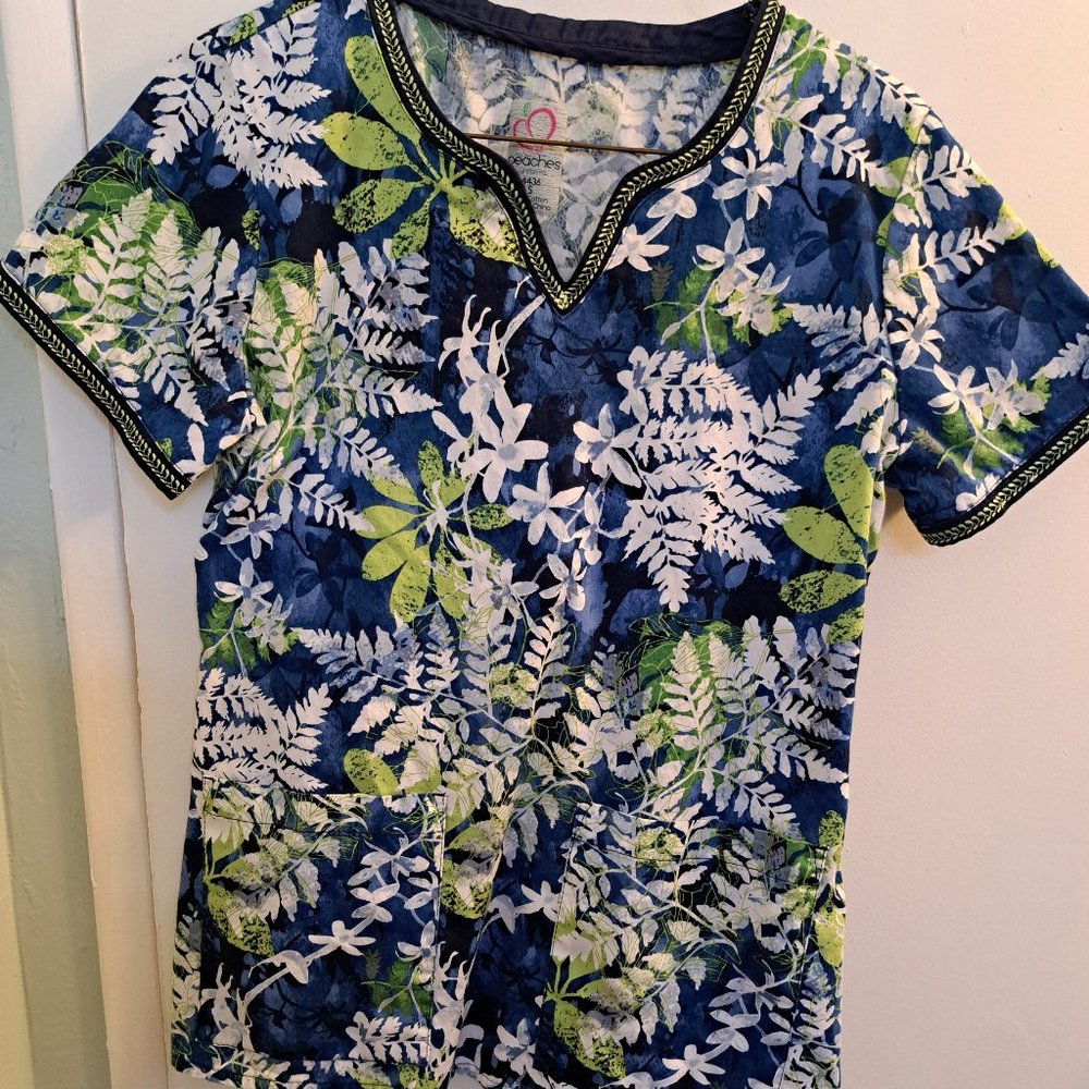 Peaches Scrub Top
